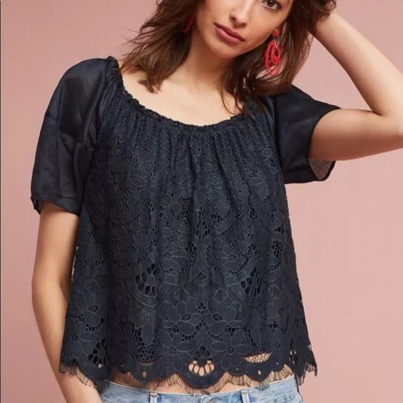 Anthropologie Tops - Anthro M lace flowy boho chic luxe casual